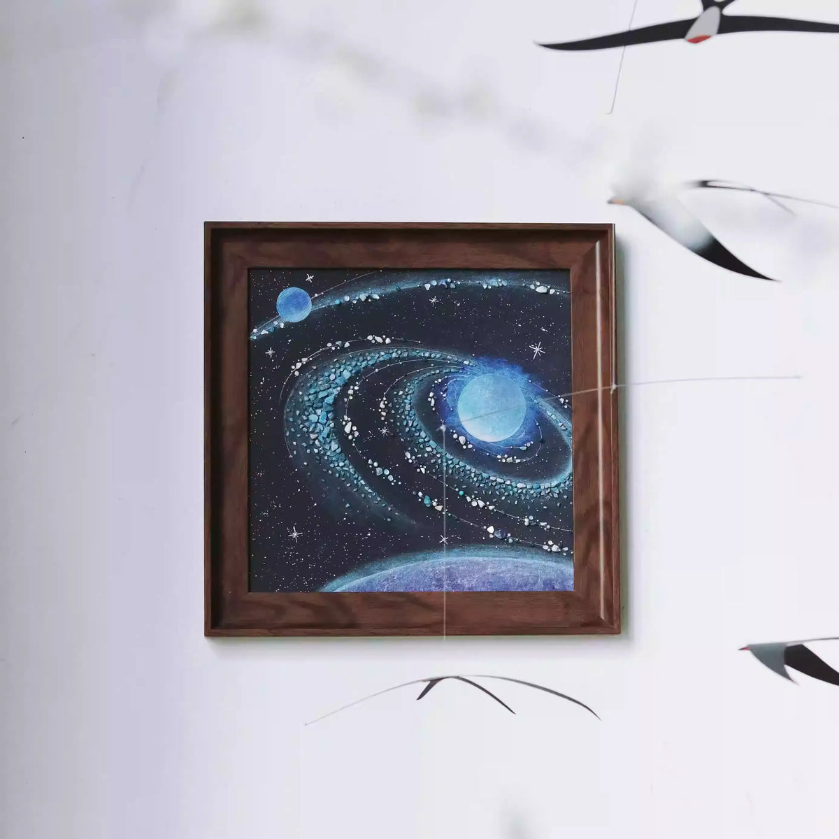 Blue Planet | Blue Vortex | Blue Phosphorus | Galaxy | Original Ore Stone | Replica | Photo Frame | Universe Space | Planet Painting | Crystal Painting | Original Gift | Hanging Painting