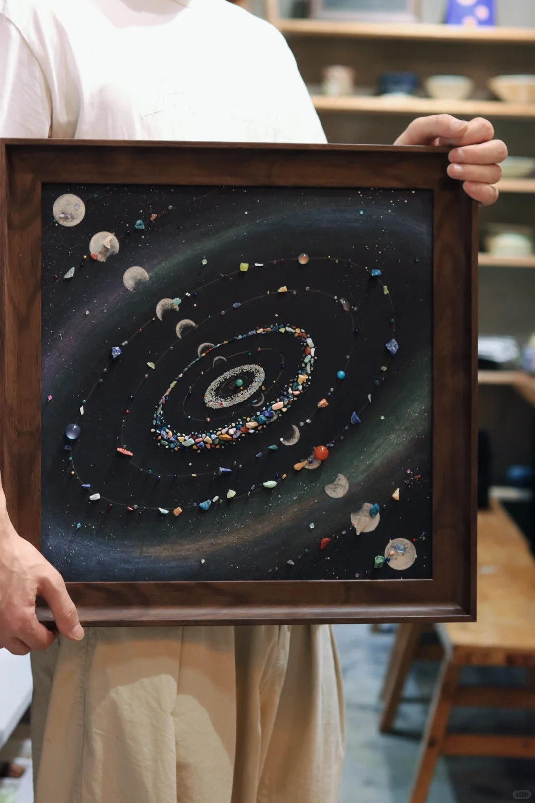 Aurora Universe | Galaxy | Natural Minera l Cosmic Specimen | Decorative Painting | Soft Decoration | Hanging Painting | Birthday Christmas Gift | DIY