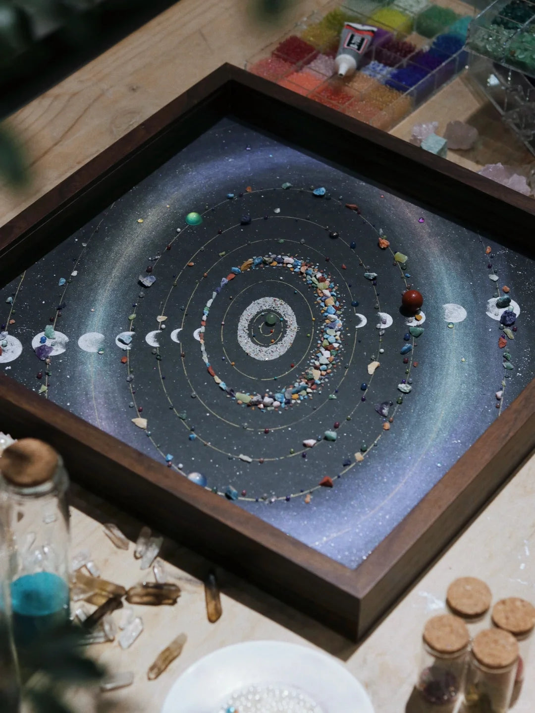 Upgraded Aurora Universe | Universe Space | DIY | Handmade Material Package | Decorative Painting | With Organic Glass Cover Dustproof | Housewarming Gift