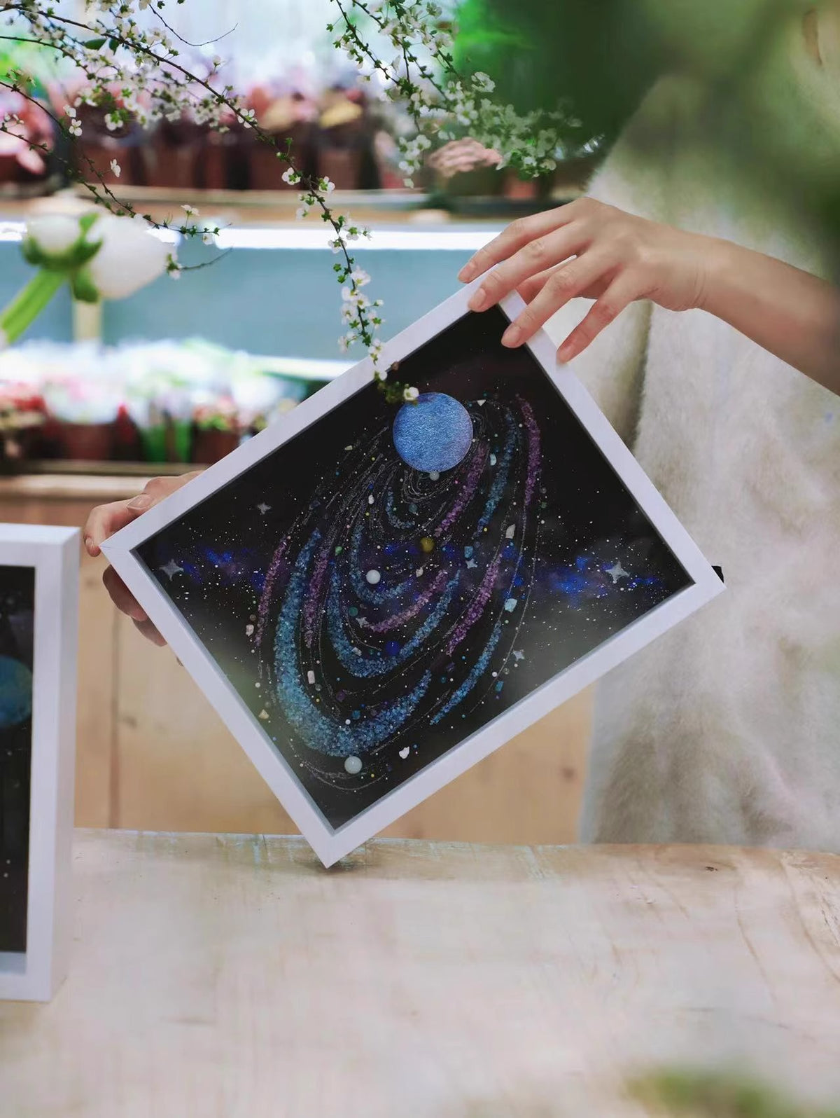 Luminous Neptune | Night light | Solar system | Luminous model | Desktop ornaments | Decoration painting | Universe planet | DIY | Birthday gift | Photo frame