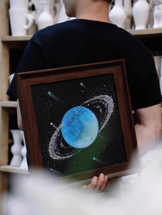 Uranus | Solar System | Universe Starry Sky | Decorative Painting | Gift | Original Niche | Soft Decoration Hanging Painting