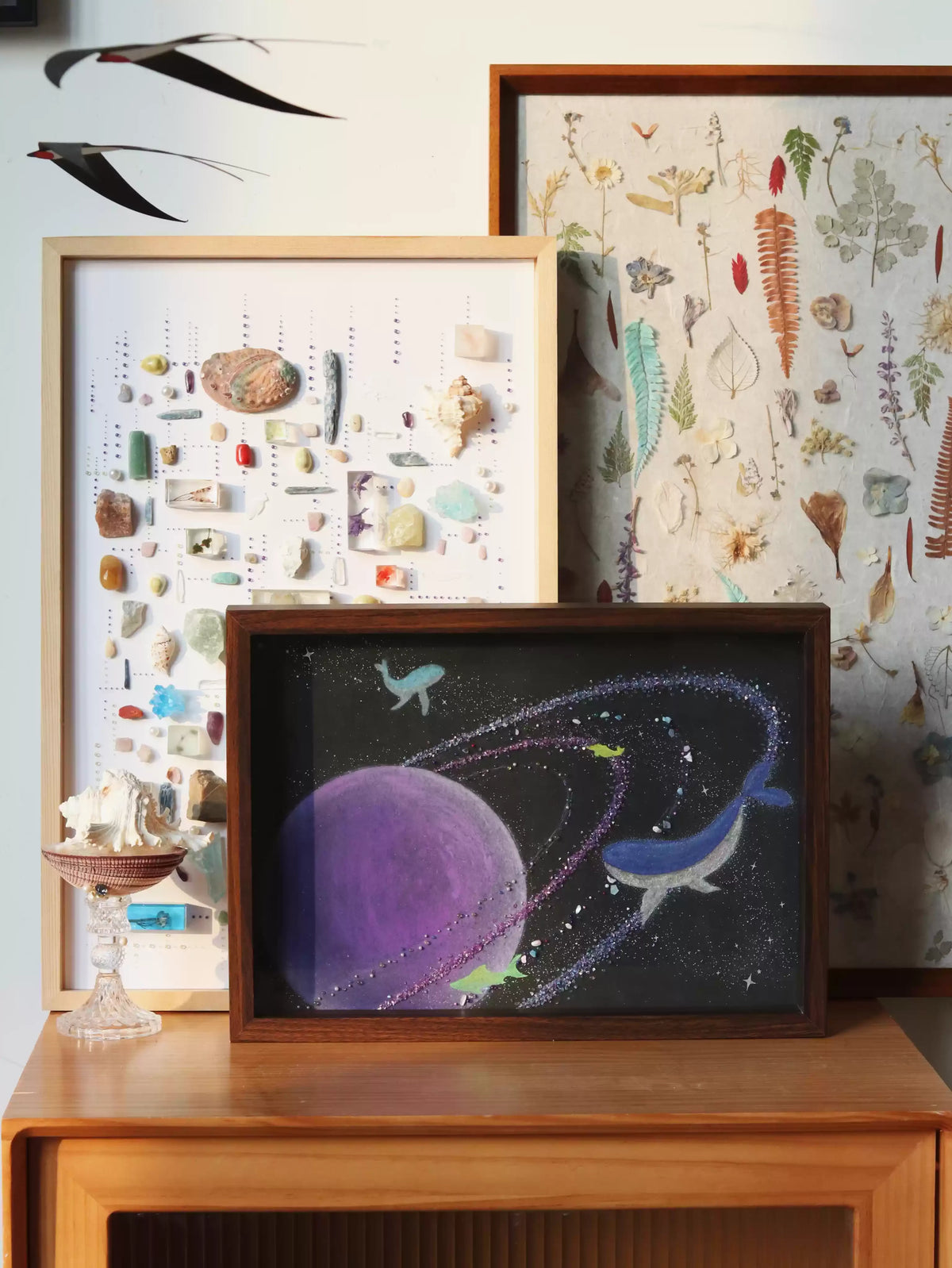 Purple Planet | Galaxy | Universe | DIY | Handmade | Material Package | Creative Gift | Home Furnishing | Hanging Painting | Dustproof Glass Cover