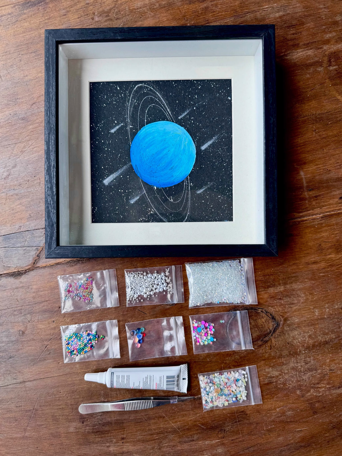 Mini Uranus | Solar System | Universe | Starry Sky Galaxy | Decorative Painting | Gift | Original Niche | Soft Decoration | Hanging Painting | Oil Painting