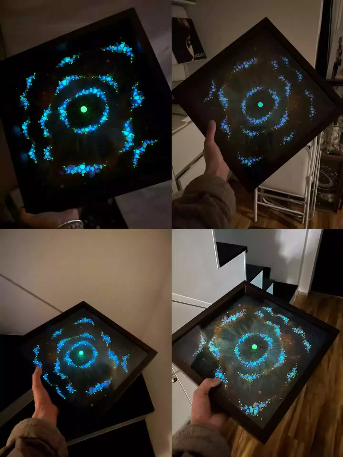 Luminous God's Eye | Eye of God | Galaxy | Nebula | Luminous Mineral Universe Solar System | Antique Glass Photo Frame | Exquisite Gift | Ornaments