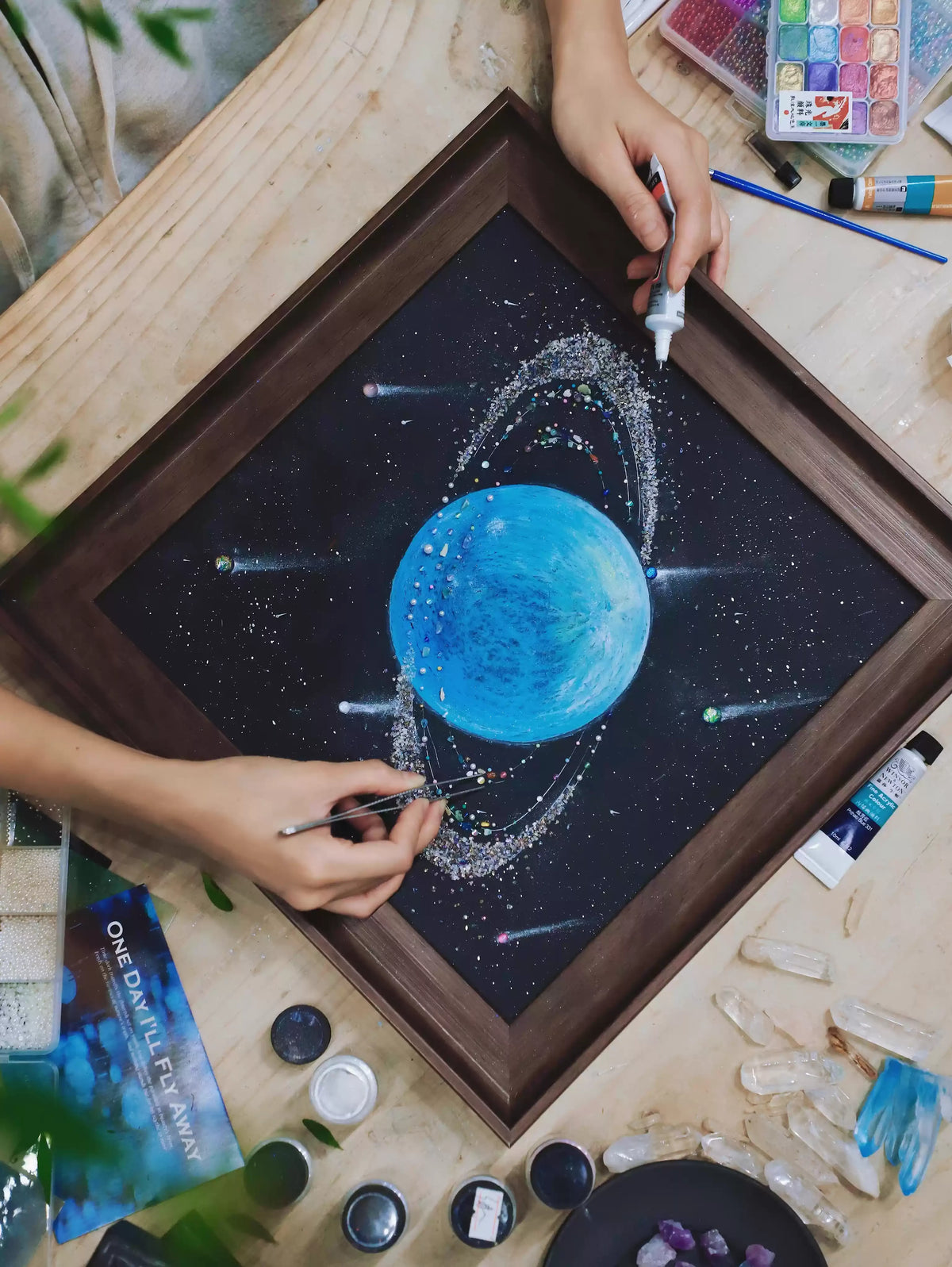 Uranus | Solar System | Universe Starry Sky | Decorative Painting | Gift | Original Niche | Soft Decoration Hanging Painting