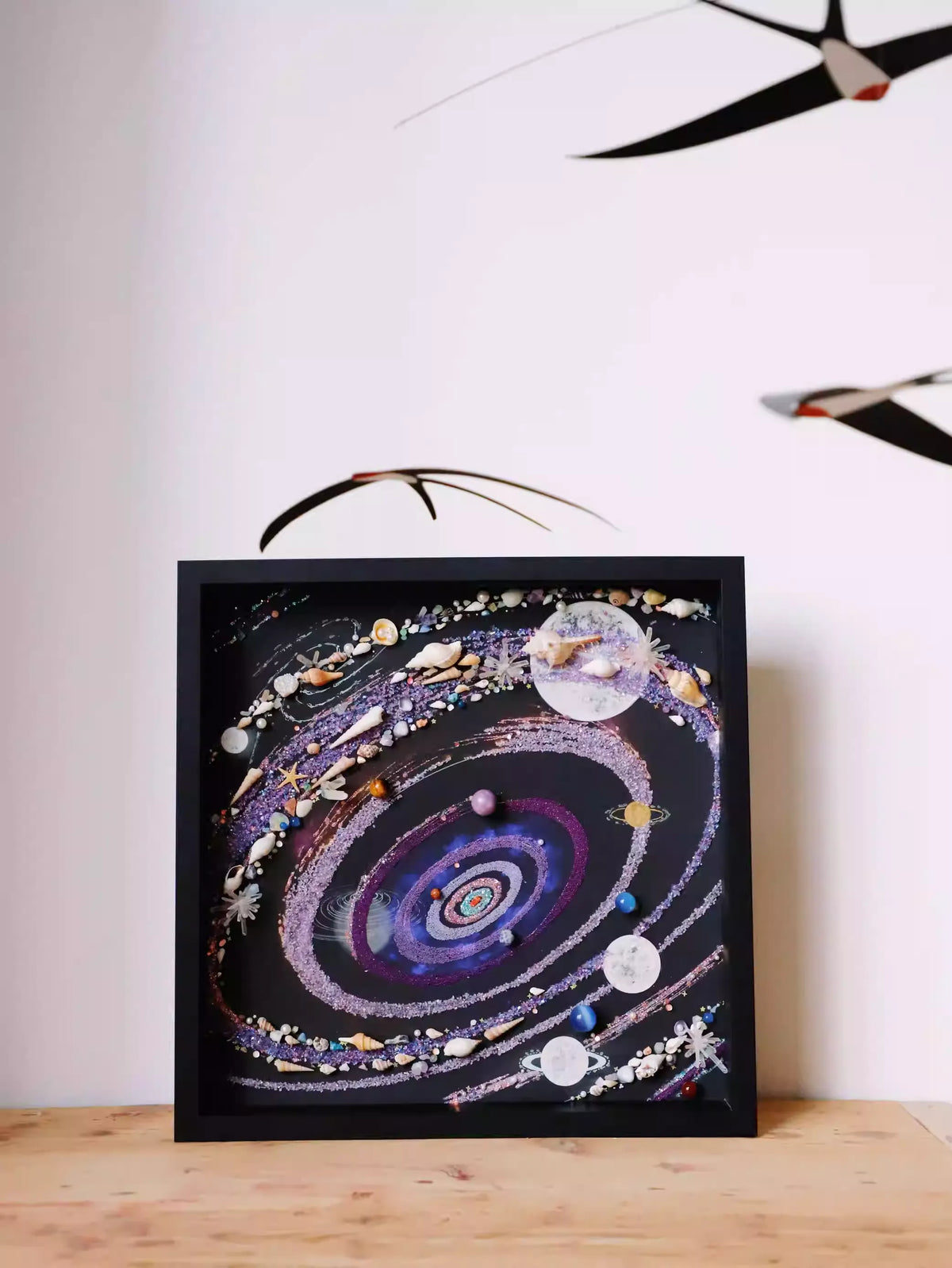 Luminous Purple Colorful Universe| Galaxy | Gift Recommendation | Home Photo Frame  | Hanging Painting | Universe Mineral Painting | Starry Sky | Ornaments