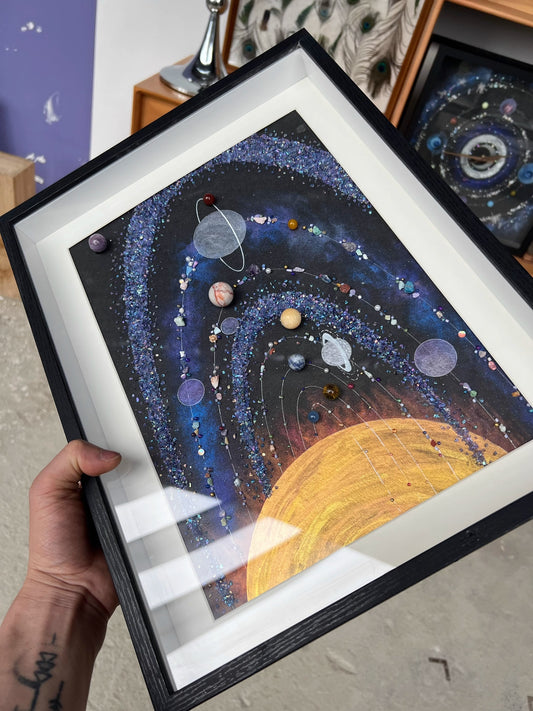 Purple Solar System | Universe Decorative Painting | Dust Cover | Home Furnishing | Hanging Painting | New Home Gift