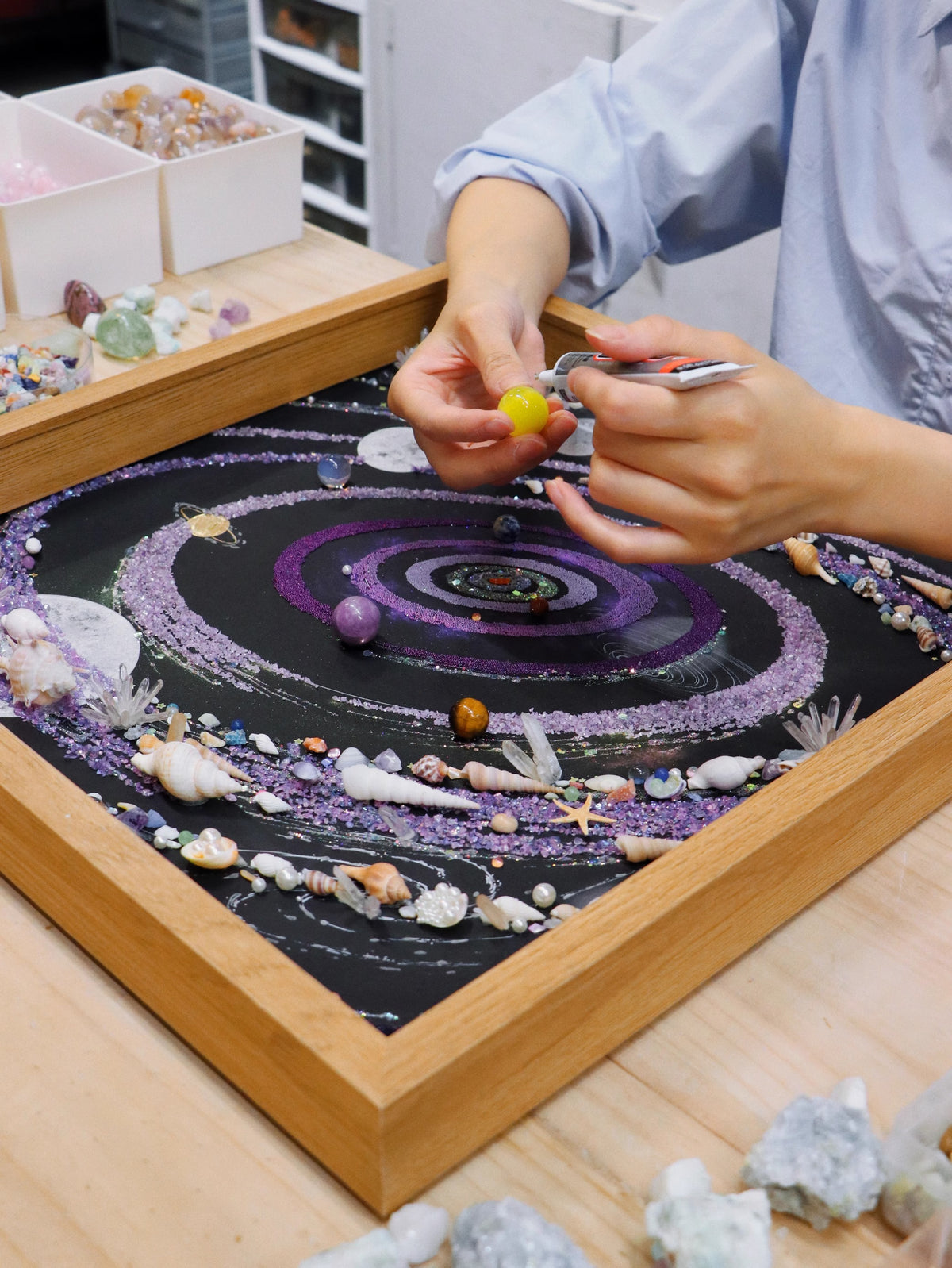 Luminous Purple Colorful Universe| Galaxy | Gift Recommendation | Home Photo Frame  | Hanging Painting | Universe Mineral Painting | Starry Sky | Ornaments