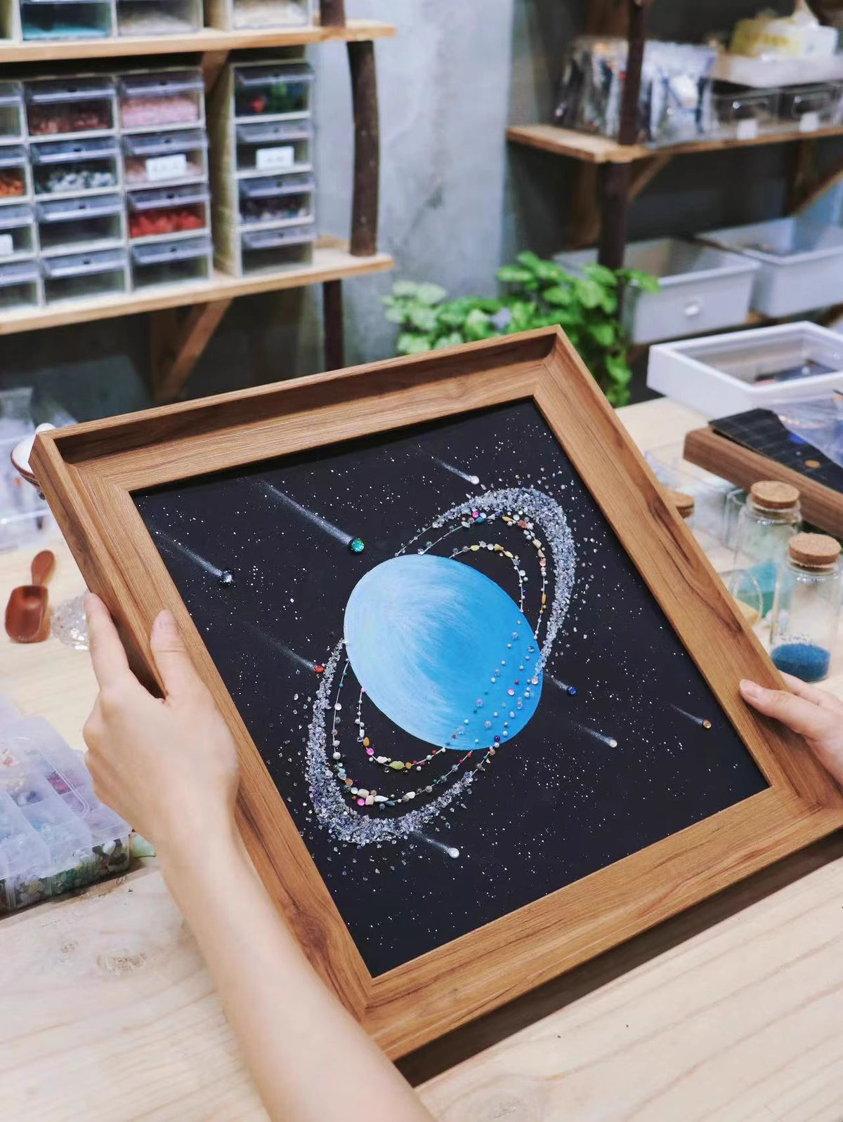 Uranus | Solar System | Universe Starry Sky | Decorative Painting | Gift | Original Niche | Soft Decoration Hanging Painting