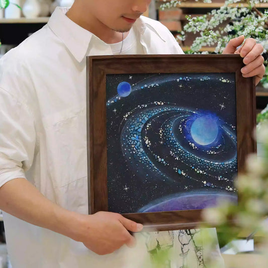 Blue Planet | Blue Vortex | Blue Phosphorus | Galaxy | Original Ore Stone | Replica | Photo Frame | Universe Space | Planet Painting | Crystal Painting | Original Gift | Hanging Painting