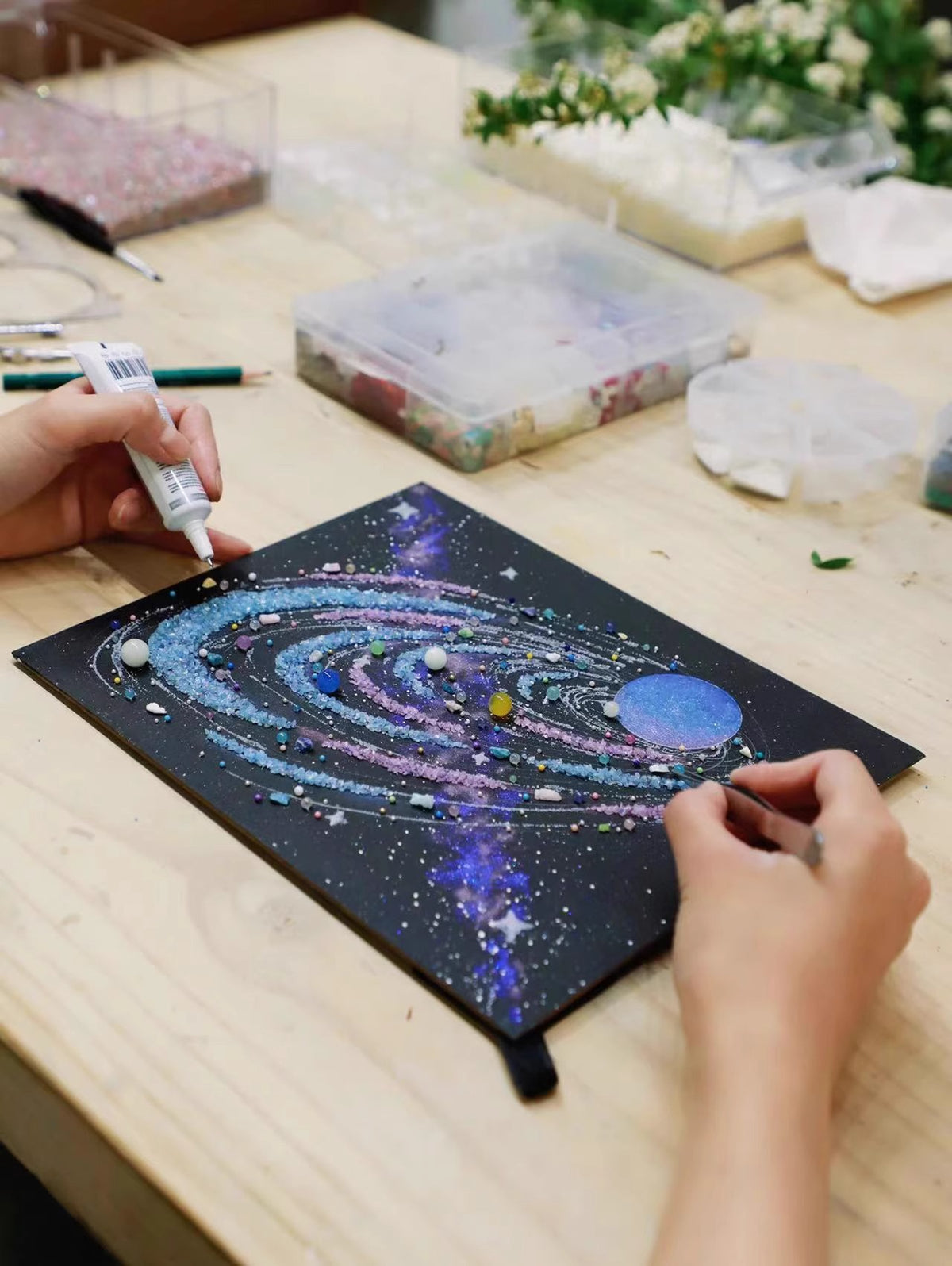 Luminous Neptune | Night light | Solar system | Luminous model | Desktop ornaments | Decoration painting | Universe planet | DIY | Birthday gift | Photo frame