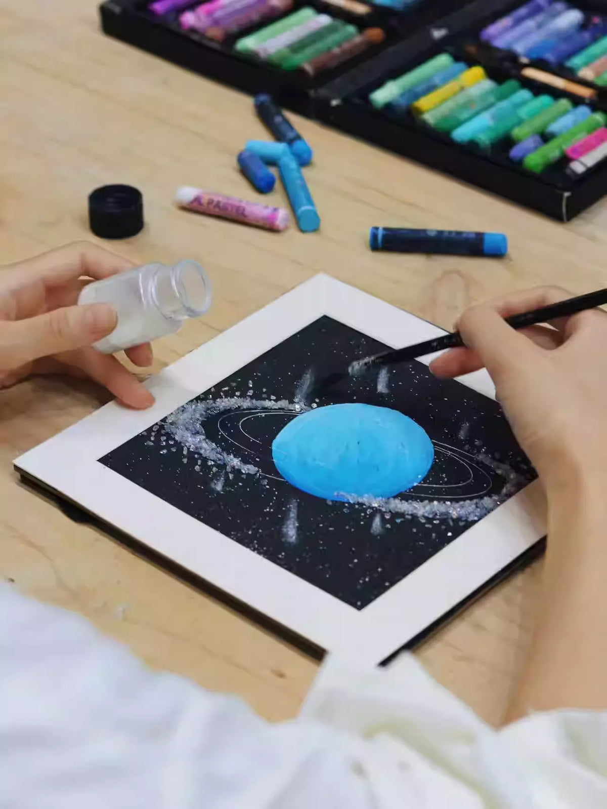 Mini Uranus | Solar System | Universe | Starry Sky Galaxy | Decorative Painting | Gift | Original Niche | Soft Decoration | Hanging Painting | Oil Painting