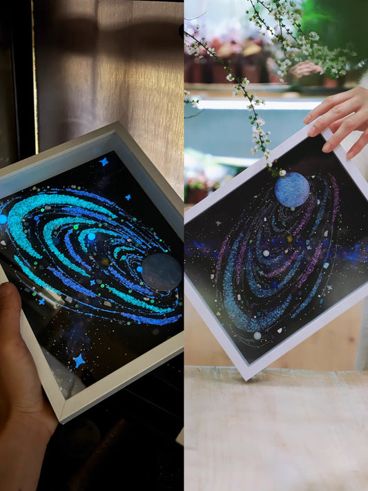 Luminous Neptune | Night light | Solar system | Luminous model | Desktop ornaments | Decoration painting | Universe planet | DIY | Birthday gift | Photo frame