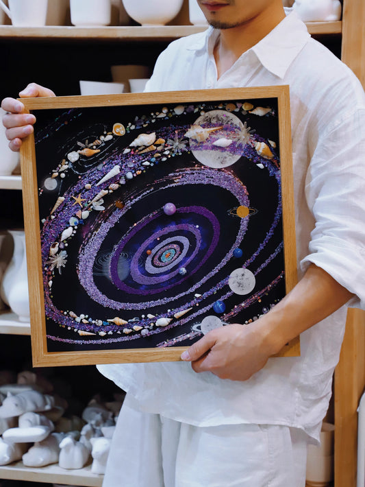 Luminous Purple Colorful Universe| Galaxy | Gift Recommendation | Home Photo Frame  | Hanging Painting | Universe Mineral Painting | Starry Sky | Ornaments
