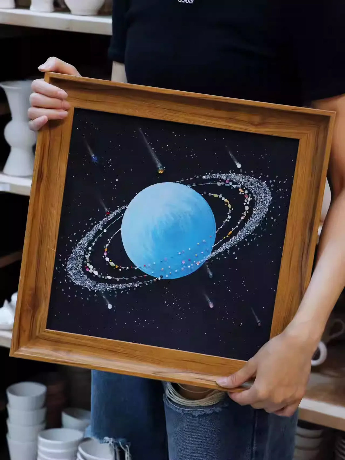 Uranus | Solar System | Universe Starry Sky | Decorative Painting | Gift | Original Niche | Soft Decoration Hanging Painting