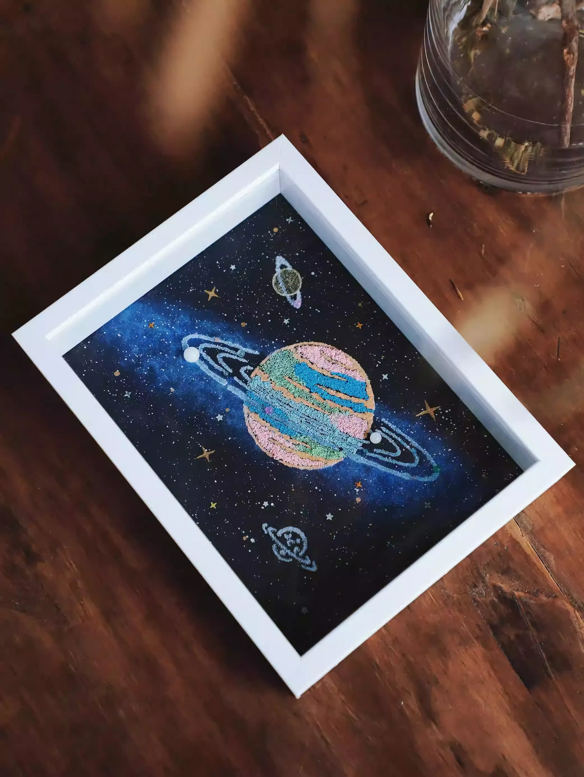 Luminous Asteroid | Glow In The Dark Asteroid | Solar System | Universe Planet Painting | Birthday Gift | Handmade | DIY | Desktop Ornaments | Vortex Universe | 3D Painting