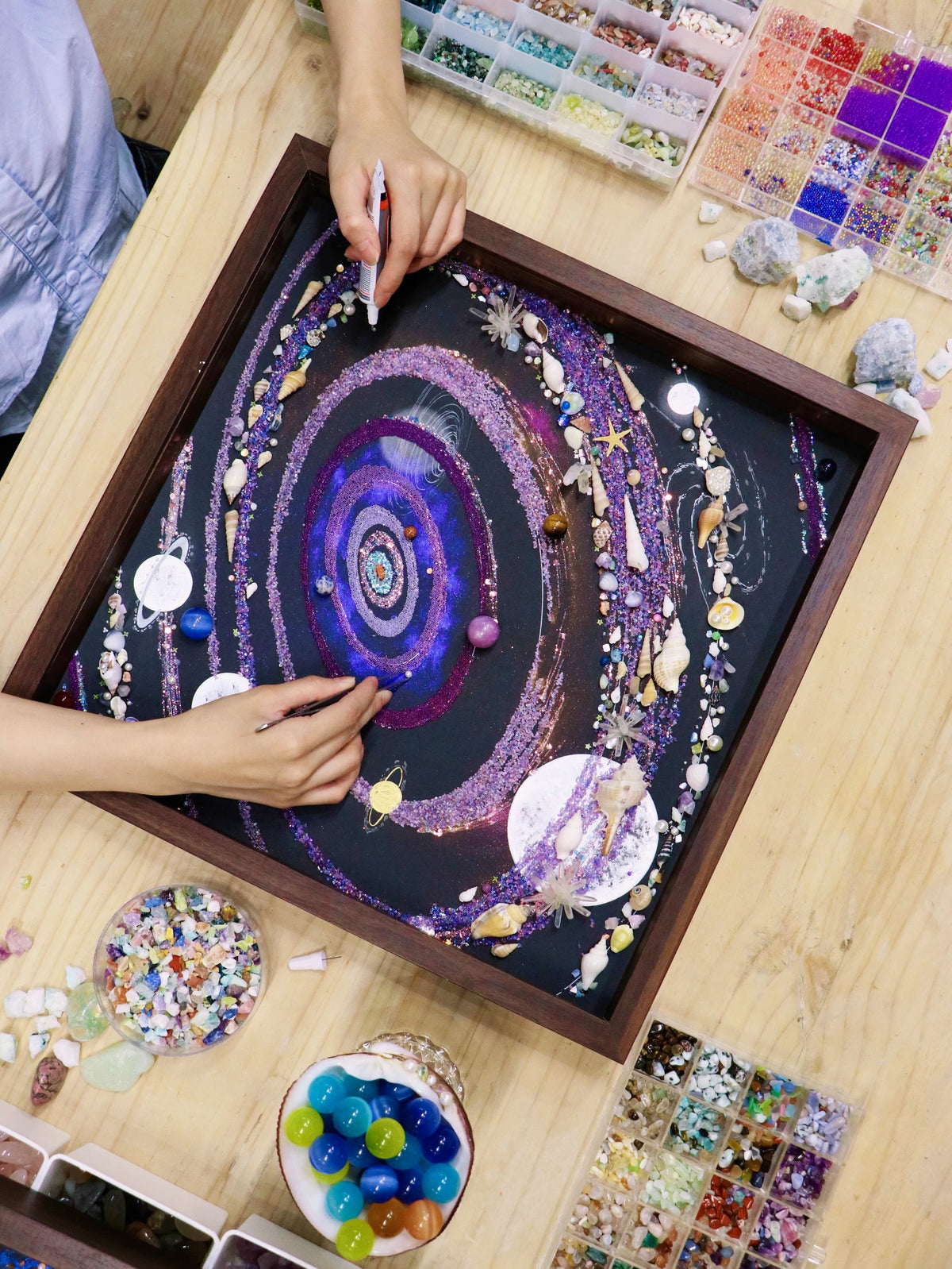 Luminous Purple Colorful Universe| Galaxy | Gift Recommendation | Home Photo Frame  | Hanging Painting | Universe Mineral Painting | Starry Sky | Ornaments