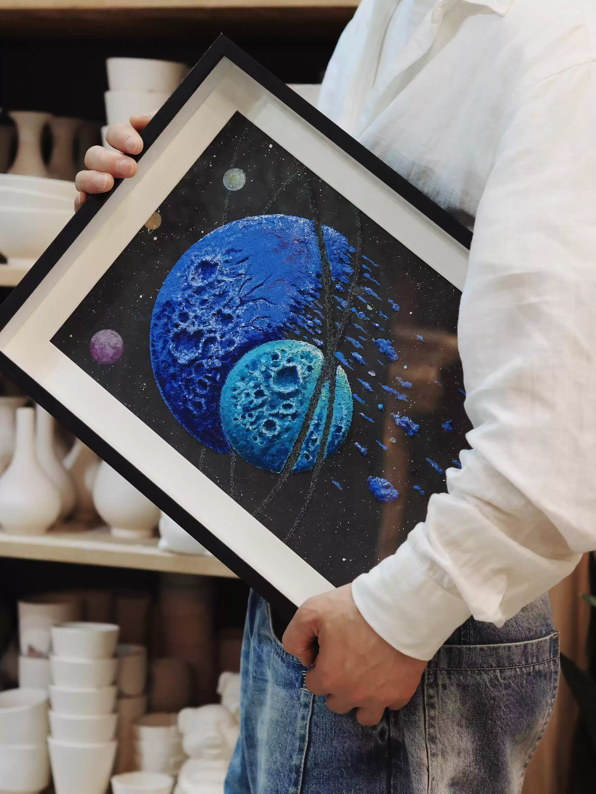 Neptune | Solar System | Universe | Decorative Paintings | Gifts | Hanging Paintings | Home Furnishings | Glass Covers for Dust Prevention