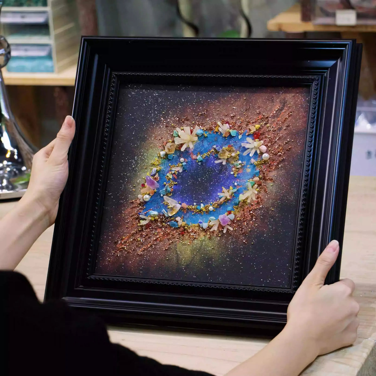 God's Eye | Milky Way | Galaxy | Decorative Painting | Living Room Porch Hanging Painting | Home Furnishings | Gift Recommendation | Stone Crystal | Texture Painting | Creativity