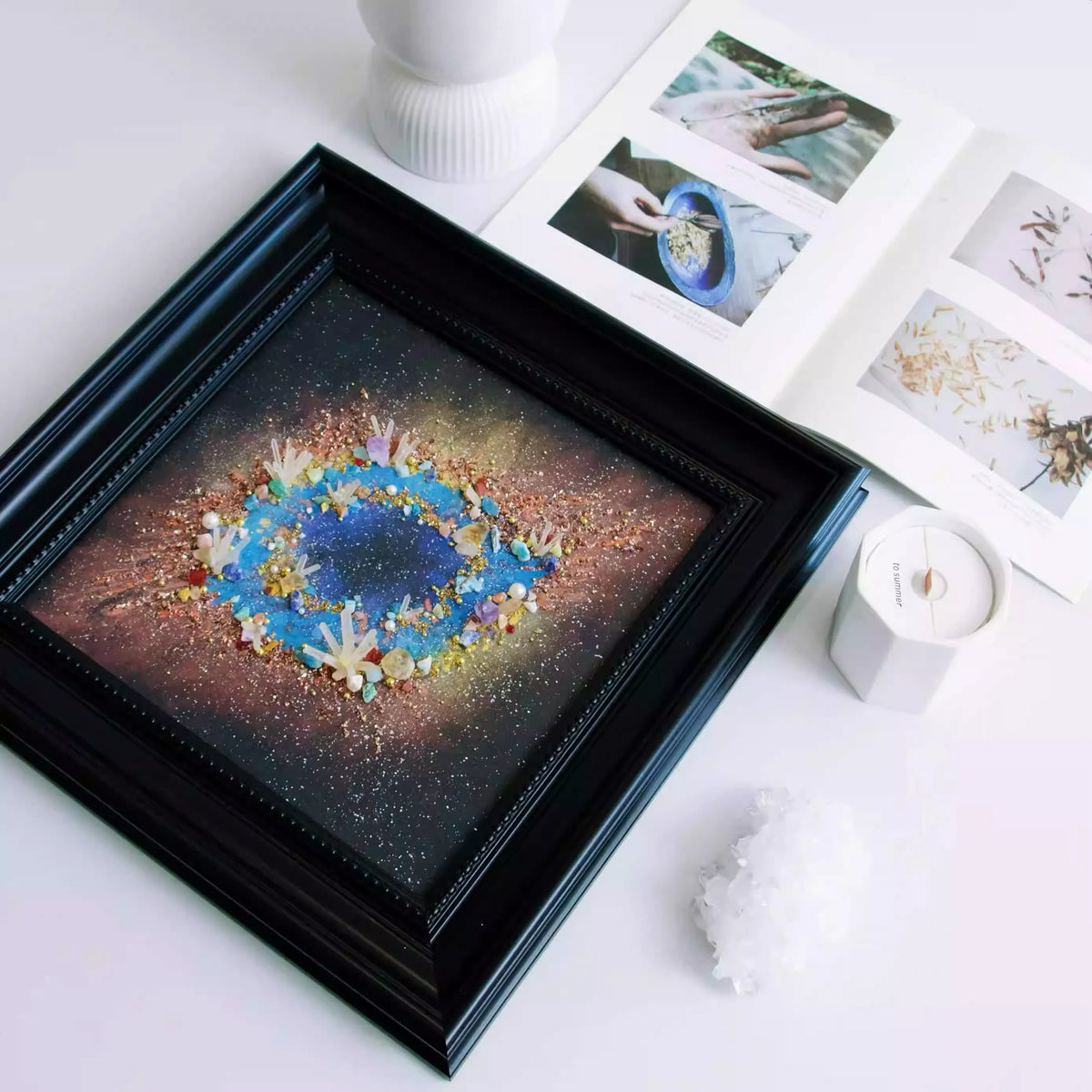 God's Eye | Milky Way | Galaxy | Decorative Painting | Living Room Porch Hanging Painting | Home Furnishings | Gift Recommendation | Stone Crystal | Texture Painting | Creativity