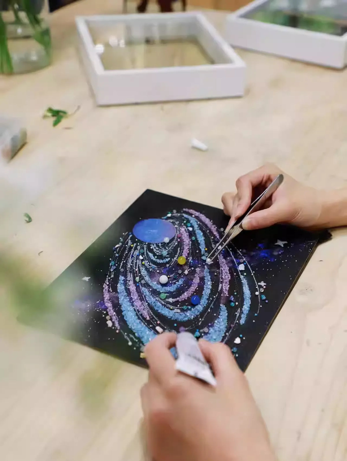 Luminous Neptune | Night light | Solar system | Luminous model | Desktop ornaments | Decoration painting | Universe planet | DIY | Birthday gift | Photo frame