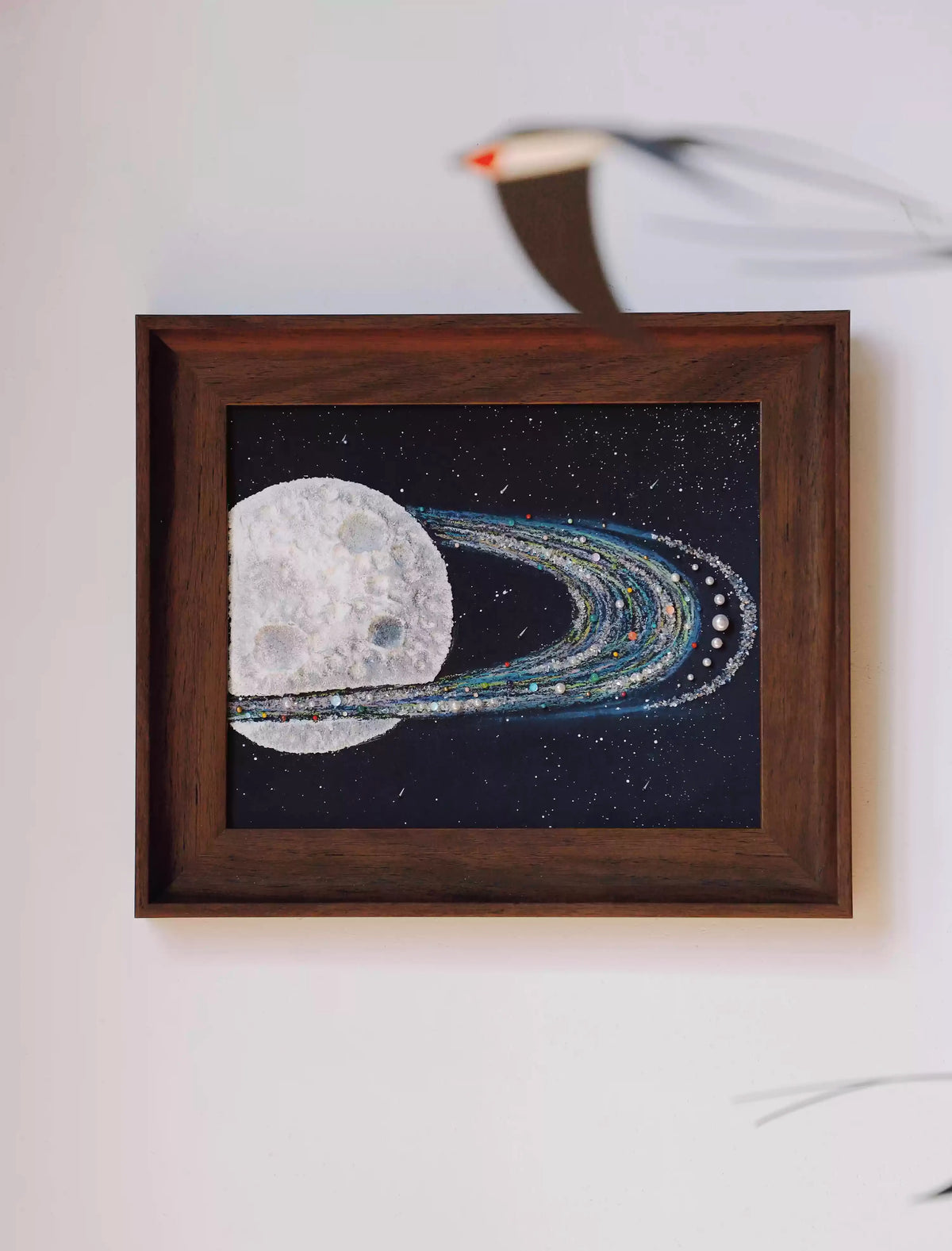 Moon | Lunar | Solar System | Texture | Quartz Sand | Decorative Painting | Gift | Home Furnishing | Handmade | DIY Material Package