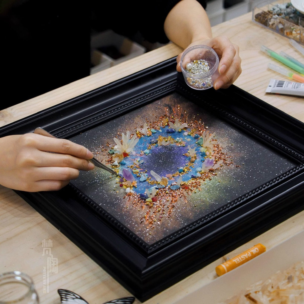God's Eye | Milky Way | Galaxy | Decorative Painting | Living Room Porch Hanging Painting | Home Furnishings | Gift Recommendation | Stone Crystal | Texture Painting | Creativity