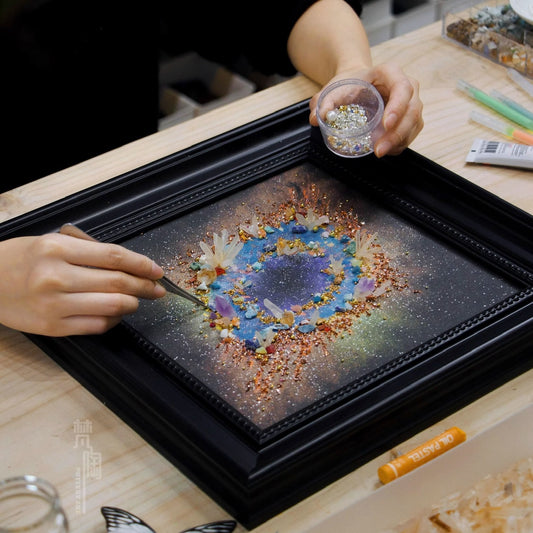 God's Eye | Milky Way | Galaxy | Decorative Painting | Living Room Porch Hanging Painting | Home Furnishings | Gift Recommendation | Stone Crystal | Texture Painting | Creativity