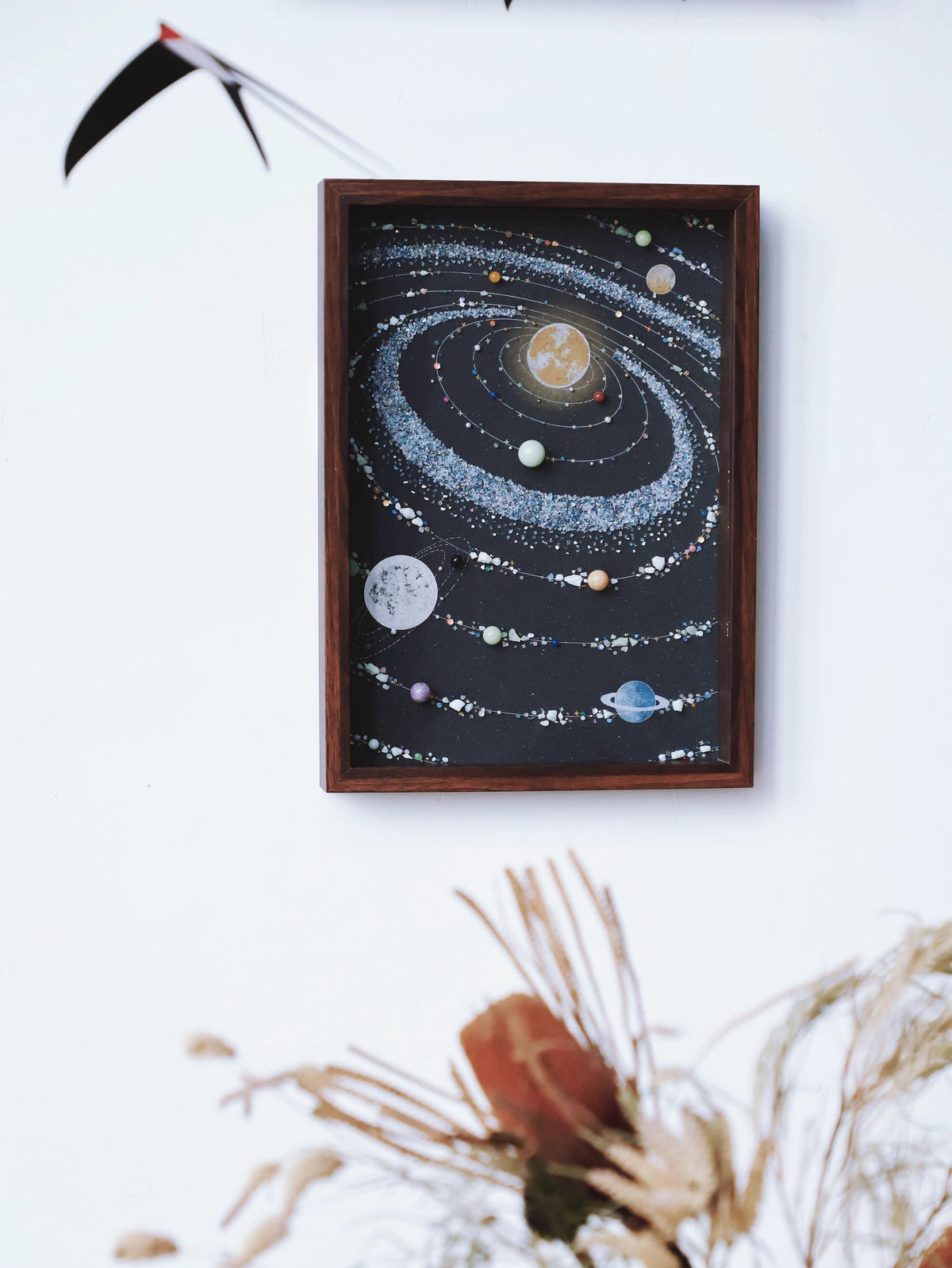 Luminous Universe | Glow In The Dark Universe | Galaxy | Photo Frame | Glass Dustproof | Gift | Recommendation | Cosmic Mineral Specimen Painting | Soft Furnishings | Hanging Painting