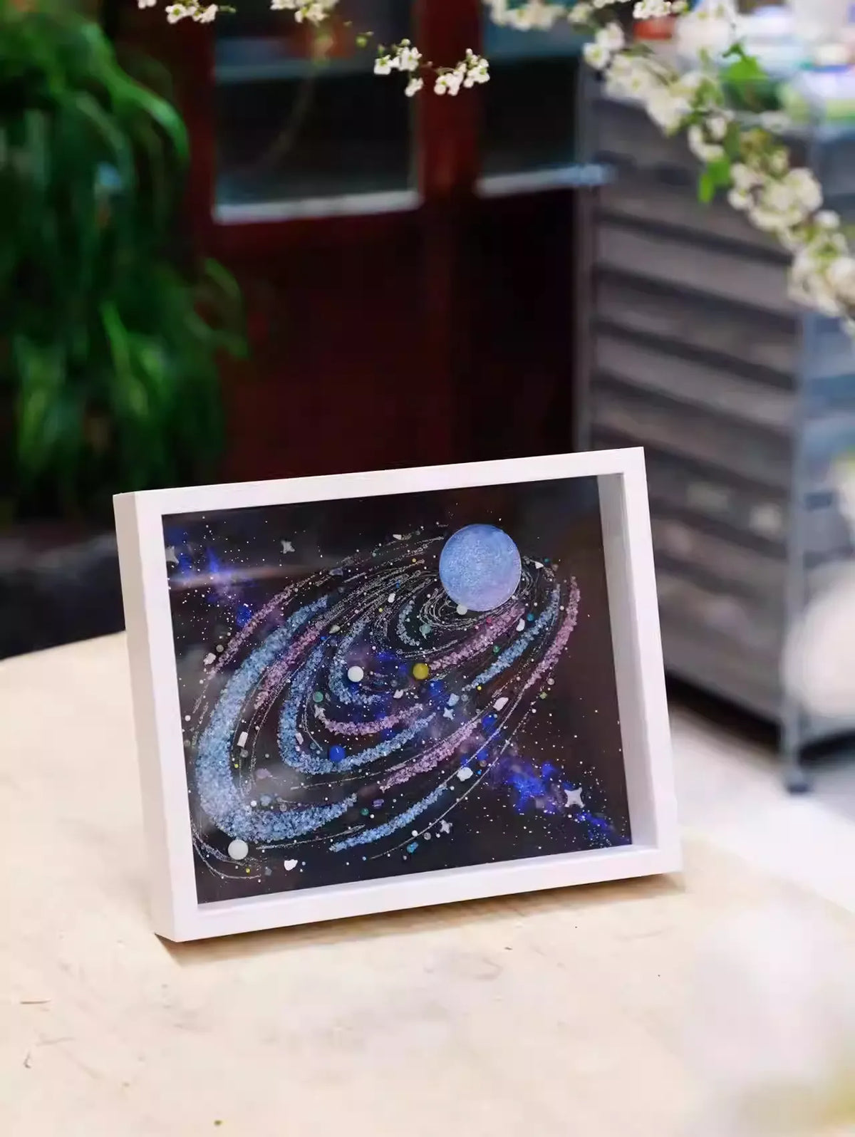 Luminous Neptune | Night light | Solar system | Luminous model | Desktop ornaments | Decoration painting | Universe planet | DIY | Birthday gift | Photo frame