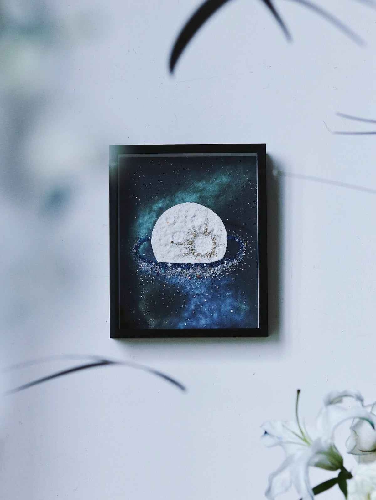 Aurora Moon | Moon In The Starry Sky | Solar System | Specimen Decorative Painting | Photo Frame Ornaments | Gift For Boyfriend | Handmade | DIY Material Package | Texture Painting